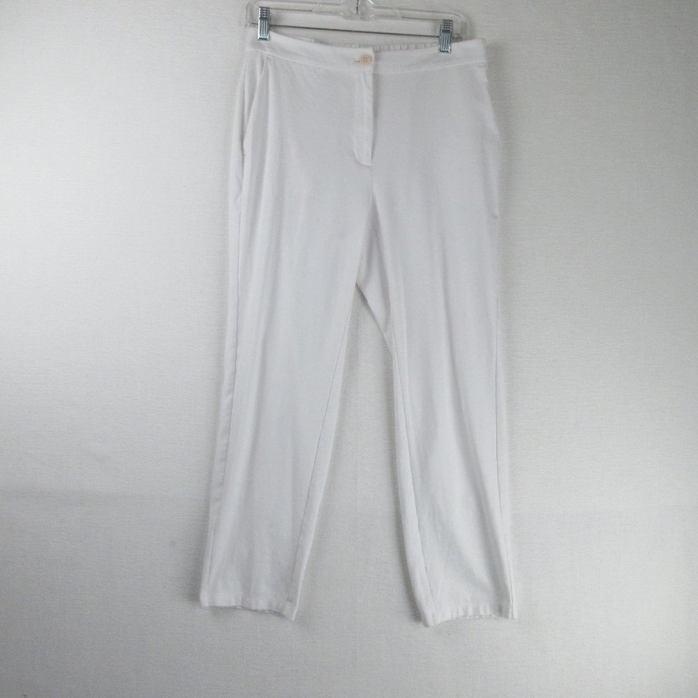 Eileen Fisher White Straight Leg Ponte Pants Size S